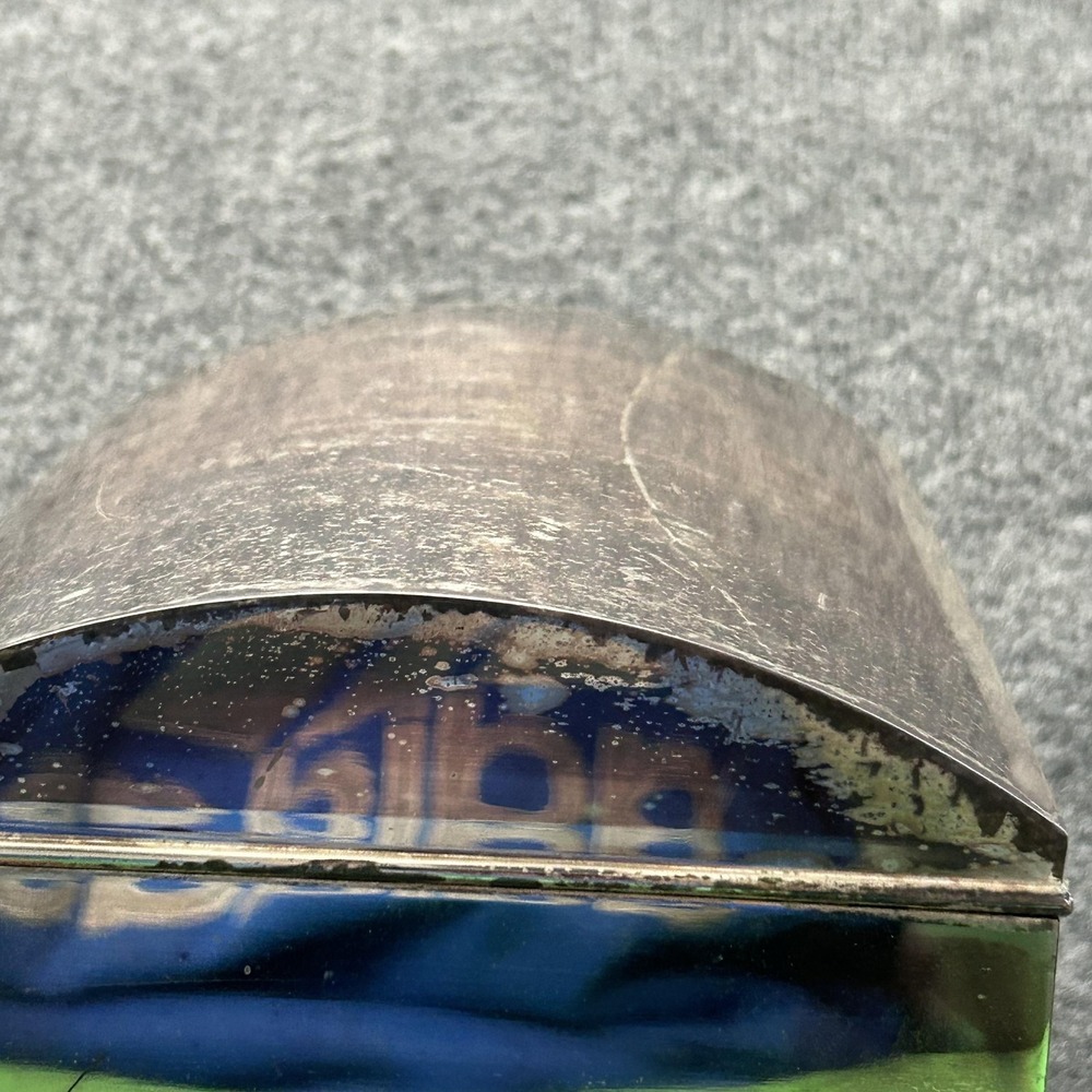 Pottery Barn Jewelry Box‎ Silver Mirror Domed Lid 10 X 10 Lock Key Velvet Lined - Picture 7 of 13